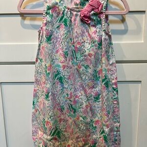 Floral Pink and Green Kids Dress